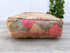 moroccan wool pouf , berber pouf, kilim pouf, boho pouf, 60 cm x 60 cm x 20 cm pouf