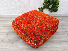 Wool Pouf, Moroccan Pouf, Floor Pillow, Handmade Pouf, Pet Bed