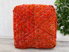 Wool Pouf, Moroccan Pouf, Floor Pillow, Handmade Pouf, Pet Bed