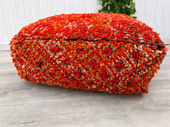 Wool Pouf, Moroccan Pouf, Floor Pillow, Handmade Pouf, Pet Bed