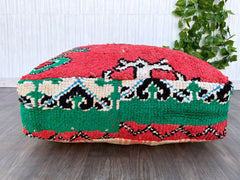 moroccan wool pouf, berber pouf, kilim pouf, ottoman pouf, 60x60x20 cm pouf