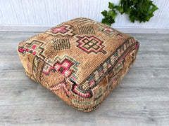 moroccan wool pouf, berber pouf, pouf , 60x60x20 cm pouf, kilim pouf, ottoman pouf