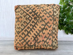 moroccan wool pouf, kilim pouf, berber pouf, handmade pouf, 60x60x20 cm pouf