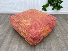 Kechart - Special Moroccan pouf, floor ottoman, pouf cover, home decor, genuine leather, tissue, chairs ottomans, seat cushion, footstool