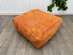 Moroccan Boho Throw Pillow 19x19, Cactus Silk Pillow Cover, Hand woven Berber Pillow, Colorful Decorative Sabra Cactus Silk Cushion Cover