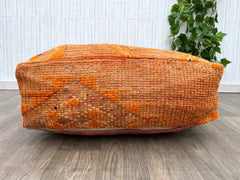 Moroccan Boho Throw Pillow 19x19, Cactus Silk Pillow Cover, Hand woven Berber Pillow, Colorful Decorative Sabra Cactus Silk Cushion Cover