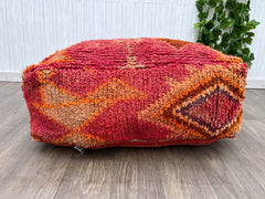 Moroccan Floor Pillow, Throw Pillows,Vintage Moroccan Ottoman, Square Kilim Pillow,Meditation Cushion, Outdoor pillows, Decorative pillow