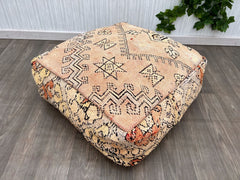 moroccan pouf, berber pouf, handmade pouf, kilim pouf, 60x60x20 cm pouf, foot stool, home decor