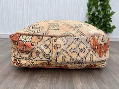 moroccan pouf, berber pouf, handmade pouf, kilim pouf, 60x60x20 cm pouf, foot stool, home decor