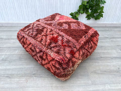 moroccan pouf, boho pouf, berber pouf, kilim pouf, 60x60x20 cm pouf