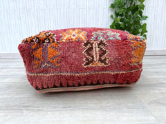 moroccan pouf, kilim pouf, ottoman pouf, 60x60x20 cm pouf