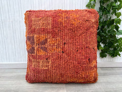 Moroccan Sabra Cushion - Handmade Cactus Silk Pillow, Bohemian Lumbar Pillow, Tribal Embroidery, Vegan Silk, Perfect for Boho Decor