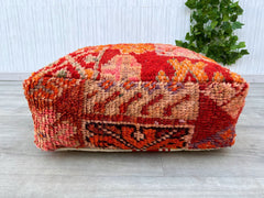 moroccan wool pouf, berber pouf, kilim pouf, 60x60x20 cm pouf