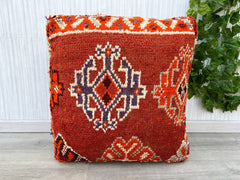moroccan wool pouf, berber pouf, kilim pouf, ottoman pouf, 60x60x20 cm pouf