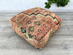 moroccan wool pouf, kilim pouf, berber pouf, handmade pouf, 60x60x20 cm pouf