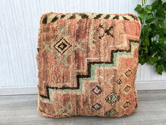 moroccan wool pouf, kilim pouf, berber pouf, handmade pouf, 60x60x20 cm pouf
