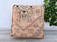 Moroccan POUF **70% OFF** with White Stitching Leather Pouf Ottoman Pouf Morrocan Leather Pouf Moroccan Pouffe, Home gifts, Wedding Gifts