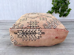 Moroccan POUF **70% OFF** with White Stitching Leather Pouf Ottoman Pouf Morrocan Leather Pouf Moroccan Pouffe, Home gifts, Wedding Gifts