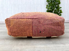 VINTAGE BERBER BOUJAAD Pouf | Handmade Wool Cotton | 60x60x20cm | Colorful Boho Chic Design | Stylish | Insert Sold Separately