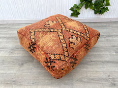 Moroccan Black Floor Cushion 2 Places Salon -Unstuffed 2 Seats Cushions + 2 Back Cushions + 4 Zipped Insert bags for stuffing