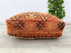 Moroccan Black Floor Cushion 2 Places Salon -Unstuffed 2 Seats Cushions + 2 Back Cushions + 4 Zipped Insert bags for stuffing