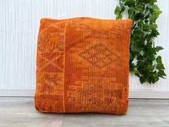 Set of Pouf, Moroccan Kilim Pouf Floor Pouf Vintage Moroccan Ottoman Square Pouf, Yoga Meditation Cushion, Outdoor colorful Kilim Pillows