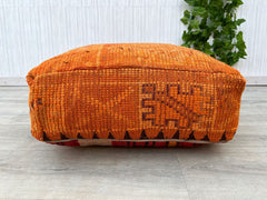 Set of Pouf, Moroccan Kilim Pouf Floor Pouf Vintage Moroccan Ottoman Square Pouf, Yoga Meditation Cushion, Outdoor colorful Kilim Pillows