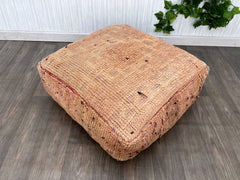 Ottoman Moroccan Leather Pouf - Round ottoman footstool Leather Pouf, moroccan pouf, pouf leather,Footstool, Floor Cushion - New Home Gift !