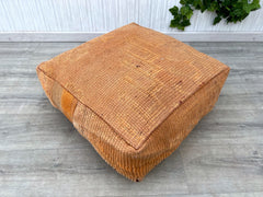 Amazing square Ottoman Pouffe Moroccan leather | ottoman square pouf | light tan handmade footstool square pouffe Moroccan