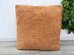 Amazing square Ottoman Pouffe Moroccan leather | ottoman square pouf | light tan handmade footstool square pouffe Moroccan