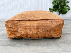 Amazing square Ottoman Pouffe Moroccan leather | ottoman square pouf | light tan handmade footstool square pouffe Moroccan