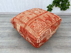 Vintage Moroccan Ottoman, Vintage Square Pouf, Berber Floor Cushion-Moroccan Kilim Pouf , Floor Pouf- Moroccan floor cushion,