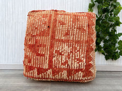Vintage Moroccan Ottoman, Vintage Square Pouf, Berber Floor Cushion-Moroccan Kilim Pouf , Floor Pouf- Moroccan floor cushion,