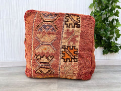 Beautiful Traditional Vintage Moroccan Berber Pouf, Wool Floor Cushion, Vintage Cushion, Beni Ourain Seat Cushion, Footstool