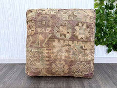 cover pouf Vintage, custom moroccan pouf, handmade Berber pouf, Bohemian floor Wool indoor, outdoor pouf