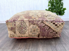 cover pouf Vintage, custom moroccan pouf, handmade Berber pouf, Bohemian floor Wool indoor, outdoor pouf