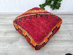 cactus pouf Multi Color Amazing Morocco.vintage moroccan cactus pouf .silk square pouf .outdoor kilm pouf.Yoga meditation.