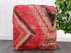 Handmade Moroccan Wool Pillow-Berber Cushion-Shaggy Moroccan Pillow-Handwoven Berber Pillow for Boho Living Room-Boho Home Decor