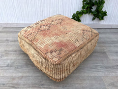 Moroccan pouf, kilim pouf, 60 cm x 60 cm x 20 cm pouf