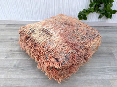 Moroccan pouf, kilim pouf, rug pouf, 60x60x32 cm pouf, ottoman pouf