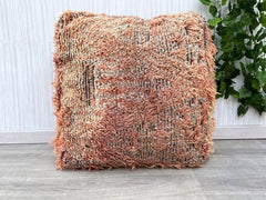 Moroccan pouf, kilim pouf, rug pouf, 60x60x32 cm pouf, ottoman pouf