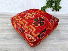 Moroccan pouf, wool pouf, Kilim pouf, berber pouf, footstool, pet bed, 60x60x20 cm pouf