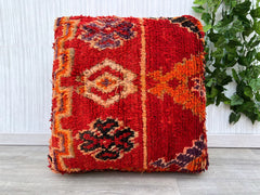 Moroccan pouf, wool pouf, Kilim pouf, berber pouf, footstool, pet bed, 60x60x20 cm pouf