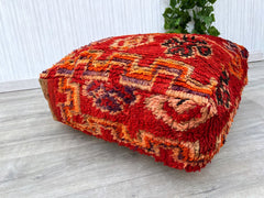 Moroccan pouf, wool pouf, Kilim pouf, berber pouf, footstool, pet bed, 60x60x20 cm pouf