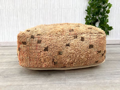 Moroccan wool pouf, kilim pouf, 60x60x32 pouf, footstool