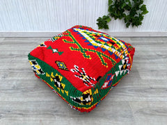 Moroccan Pouf with Aromatherapy Pocket - Hidden Essential Oil Diffuser, Zen Meditation Pillow, Lavender Sachet Included