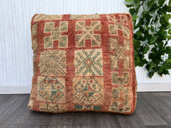 Moroccan Kilim Pouf Floor Pouf Vintage Moroccan Ottoman  Square Pouf, Yoga Meditation Cushion, Outdoor colorful Kilim Pillows, Berber poufs