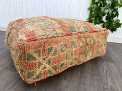 Moroccan Kilim Pouf Floor Pouf Vintage Moroccan Ottoman  Square Pouf, Yoga Meditation Cushion, Outdoor colorful Kilim Pillows, Berber poufs