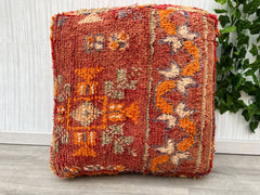 Moroccan pouffe, bohemian pouf, special moroccan pouf, genuine leather, functional pouf, mixed leather and tissue pouf, moroccan pouf cover