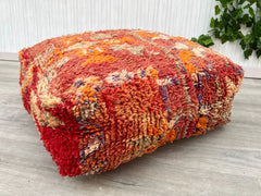 Moroccan pouffe, bohemian pouf, special moroccan pouf, genuine leather, functional pouf, mixed leather and tissue pouf, moroccan pouf cover